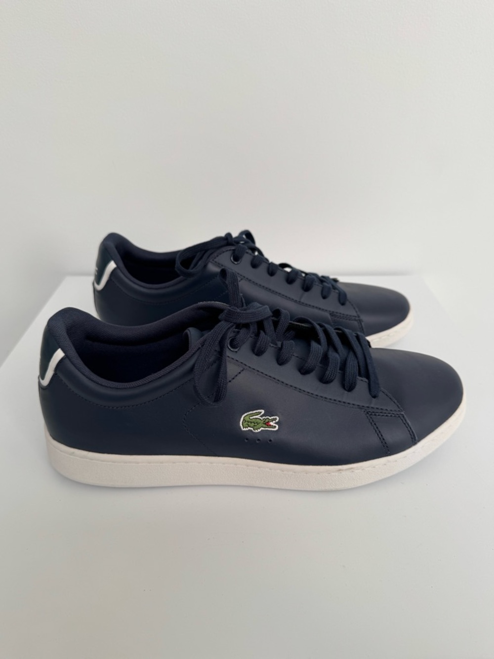 Lacoste Carnaby EVO 1 Navy Blue Leather Sneakers, Men's Size 11.5